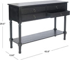 Safavieh Home Collection Haines Black 4-Drawer Bottom Shelf Console Table