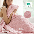 Bedsure GentleSoft Blush Pink Throw Blanket for Couch - Checkered Fleece Blankets Gifts for Women Men Girls, Cute Soft Cozy Throw for Bedroom Home Decor Gifts, 50x60 Inches