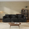 JACH Sectional Couches for Living Room, 3 Seater Cloud Sectional Couch with Deep Seat, Down Filled Modular Sofa, Covers Removeable & Washable, Sofas Furniture for Living Room, Black