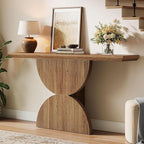 Tribesigns 63-Inch Console Table for Entryway, Narrow Entryway Table with Unique Sturdy Base, Farmhouse Furniture Behind The Couch for Living Room, Hallway, Entrance, Foyer (Natural)