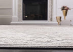 SAFAVIEH Area Rug 9x12 - Reflection Collection - Large - Light Grey & Cream, Non-Shedding & Easy Cleaning, Ideal for Living Room, Bedroom, Dining Space (RFT665C)