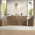 3-Piece Modern Bedroom Furniture Set, Wide 9-Drawer Dresser & 2-Drawer Nightstands Set of 2, Natural Wood Dresser and Nightstand Sets for Bedroom, Hallway, Walnut