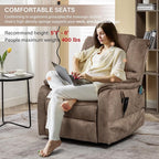 Power Lift Recliner Chair Recliners for Elderly,Lay Flat Velvet Tufted Recliner with Heat and Massage,Dual Motor Lounge Recliners for Living Room