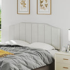 Velvet Queen Size Headboard, Upholstered Headboard Queen/Full Size Wall Mount and Bed Frame Mount, Featuring High-Density Sponge Padding Luxury Texture Easy Assembly Comfort Style-Cream