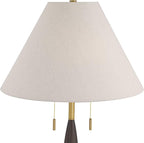 Possini Euro Design Carillo Modern 68" Tall Standing Floor Lamp Pull Chain Espresso Brown Gold Wood Metal Living Room Bedroom House Reading Office Home Decor Entryway Dining Indoor White Shade