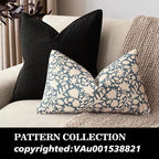 Foindtower Set of 2 Decorative Neutral Floral Throw Pillow Covers Accent Farmhouse Cushion Covers Boho Lumbar Pillowcase for Couch Sofa Bedroom Living Room Home Decor,12×20 Inch,Dusty Blue