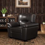 Morden Fort Faux Leather Chairs Set of 2, Modern Luxury Leather Sofa Chair Easy Clean Skin-Friendly Leather Accent Armchairs for Living Room Apartment Office Lounge Comfy Reading Chairs, Chocolate