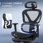 Ergonomic Mesh Office Chair with Adjustable Headrest, Lumbar Support, 3D Armrests & 4-Level Recline, Breathable Full Mesh Desk Chair for Home Office, 300LBS