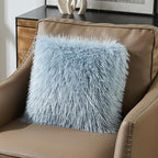 FUTEI Dusty Blue Decorative Throw Pillow Covers 18x18 Inch Set of 2,Soft Cozy Faux Fine Wool Textured Cushion Case,Modern Home Luxury Decor for Couch Bed Living Room