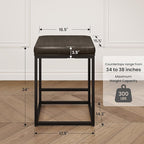 PHI VILLA Grey Leather Bar Stools Set of 4, Backless Counter Height Chairs, 24 inch Barstools for Kitchen Island