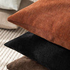 Foindtower Pack of 2 Soft Textured Throw Decorative Pillow Covers Square Accent Solid Cushion Cover Cozy Farmhouse Pillow Case with Zipper for Couch Sofa Bed Living Room 26x26 Inch, Burnt Orange