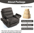 27in Extra Wide Power Lift Recliner Chair for Big Tall with Extended Footrest Heat Massage, Oversized Electric Lift Recliner Chairs for Adults Elderly Seniors, Arm Storage & Cup Holders