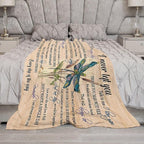 Dragonfly Blanket Memorial Sympathy Gifts for Girls Women Loved One I Never Left You Throw Blanket for Kids Adults Soft Warm Cozy Fleece Blanket for Couch Sofa Bed 40"x50"