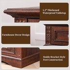 Dresser for Bedroom, 6 Drawers 48" Tall Dresser for Storage and Organization, Dark Brown Farmhouse Chest of Drawers for Living Room, Closet, Hallway