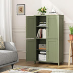Shintenchi Bathroom Storage Cabinet with Doors and Shelves, Floor Cabinets for Washroom Furniture, Laundry Room, Organization with Adjustable Shelf, Green
