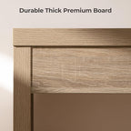 SICOTAS Home Office Executive Desk - 47-Inch Computer Desk with Drawer, Farmhouse Writing Study Desk with Storage,Boho Makeup Vanity Table for Bedroom (Reclaimed Light Oak, 2 Pieces)