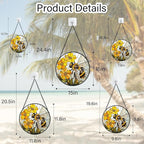 Stained Glass Window Hanging - Yellow Bees Gathering Flowers Sun Catcher for Door Garden Home Decor Cute Suncatcher Christmas Mother's Day Birthday Gifts for Women Men Mom Nana 11.8 in