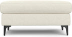 SIMPLIHOME Ava Ottoman in 100% Recycled Polyester Tightly Woven Performance Fabric, Cream, 36-inch Wide, Mid-Century Modern Style Multipurpose Table or Footrest Ottoman, Assembled,for Living Room