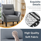 HAOBO Home Modern Accent Chair Upholstered Faux Leather Armchair for Bedroom Living Room Chairs Office Chair Leisure Chairs Grey Set of 2