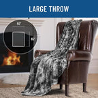 Everlasting Comfort Soft & Comfortable Gray Faux Fur Throw Blanket for Couch - (50"x65") Minky & Fluffy Fall Blankets & Throws, Plush Fuzzy Cover for Bed, Sofa & Living Room - Cozy Home Decor