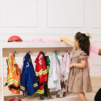 ECR4Kids Streamline Dress-Up Island, Costume Organizer, White Wash