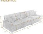 Modular Sectional Couches for Living Room, 118" Modern Upholstered 3-Seater Sofa Couche for Living Room Bedroom, Beige