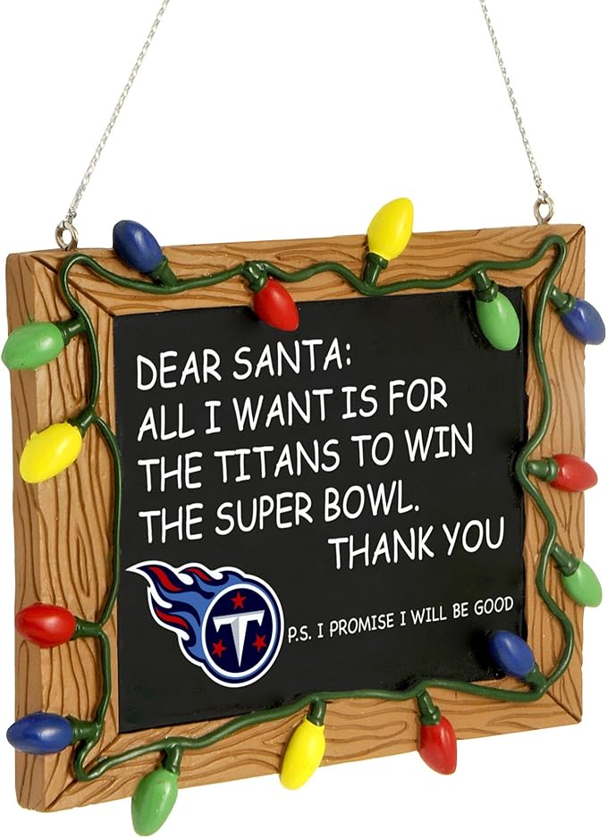 NFL Resin Holiday Christmas Chalkboard Sign Ornament