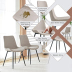 Round Dining Table Set for 6 with Two Storage, 47" Round Dining Table with 6 PU Leather Chairs, 7 Piece Kitchen Table Chairs Set of 6 with 1.7” Thick Wood Top, Roman Column Pedestal, Space-Saving