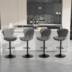 Bar Stools Set of 4,Adjustable Swivel Barstools,Counter Height Barstools with Backs Faux Leather Kitchen Island Bar Chair, Dark Grey