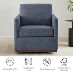 CHITA Swivel Accent Chair, FSC Certified Mid Century Modern Arm Chair for Living Room and Bedroom, Fully Assembled, Blue