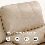 Electric Recliner Chair, Soft PU Leather Power Recliners with Padded Backrest, Single Overstuffed Heavy Duty Reclining Sofa for Living Room Bedroom