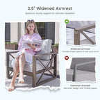 UDPATIO Aluminum Patio Furniture Set, 4 Piece Faux Wood Outdoor Patio Sets with Coffee Table, Metal Patio Furniture Set Modern Outdoor Sectional for Deck Porch Patio, Light Grey
