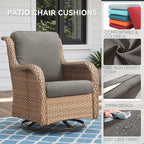 Outdoor Chair Cushions for Patio Furniture - 1 Pack Outside Durable Thick Replacement Cushion 22x24 with Zipper Cover for Wicker Glider Rocking Chairs Loveseat Couch – Grey/Regular
