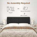 Queen Size Headboard Only-No Assembly, Upholstered Headboard Queen Size Linen Fabric Modern Style Headboards for Adjustable Bed Extra-Thick, Black