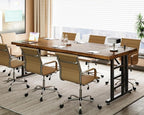 Coleshome 78 Inch Executive Desk with USB Ports, Large Computer Desk with Extra Thick, Long Mordern Office Desk, Workstation Business Furniture for Home Office, Vintage