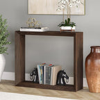 Henn&Hart 36'' Wooden Rectangular Console Table Entryway Table, Sofa Table for Entryway, Living Room, Couch, Hallway, or Office, Alder Brown