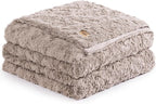 UGG Faux Fur Full/Queen Size Blanket, Double-Sided Warm Cozy Blanket, Extra Large Throw for Sofa, Washable Bedding for Full or Queen Size Bed, Cute Room Decor, 90" x 90", Oyster Brown (Adalee)