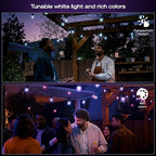 Philips Hue Festavia Globe Outdoor String Lights, White & Color Ambiance, 22ft,8 Bulbs, Dimmable, Control with Hue App or Voice, Bridge Required