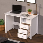 From the Tree Furniture Solid Wood Desk with Drawers – Compact Study Desk for Kids & Adults, Space-Saving Home Office Writing Table, Real Pine Construction