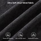 140''Oversized Cloud Velvet Curved Sectional Couch, Boneless Couch with L-Shape Chaise, Upholstered Compression Memory Foam Modular Sectional Sofa for Living Room, No Assembly Required, Black