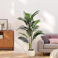 Christopher Knight Home Alene Set of 2 61''H Artificial Tree Indoor, Artificial Palm Tree with Nursery Pot, Tropical Style Faux Tree and Black Plastic Pot, Artificial Plant for Home Office Decor,Green