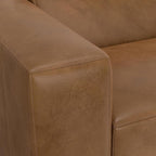 SIMPLIHOME Rex U-Shaped Sectional Modular Sofa in Full-Grain Genuine Leather, Caramel Brown, 144-inches Wide, Handcrafted Modern-Style Large Leather Couch for Living Room