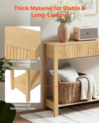 VEVOR 47 in Console Table, Farmhouse Desk Behind The Couch with Drawers and Bottom Storage Shelf, Wooden Rectangle Entrance Narrow Sofa Table for Hallway, Bedroom, Living Room, Foyer, Burlywood