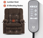 MCombo Oversized Power Lift Recliner Chair for Elderly, Dual Motor Lift Chair with Heat and Massage, Lay Flat Lift Chair for Big and Tall, Cup Holders, Fabric R7891 (Oversize, Mocha)