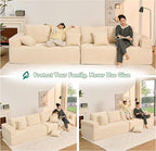 138" Modular Sofa Memory Foam Sectional Couches for Living Room, Sleeper Sofa Bed, Corduroy, White