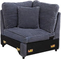 Modern Corner Sofa Seat with 2 Pillows for Modular Sectional Couch for Living Room-Blue Grey