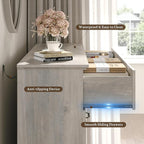 Farmhouse 8 Drawers Dresser for Bedroom, 54" Wide Modern Chest of Drawers with Deep Drawers & Bar Handles, Rustic Wood Dresser TV Stand, Wooden Closet Storage Organizer for Living Room, Hallway, Grey