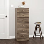 Prepac Astrid Tall Gray Dresser: 16.5"D x 19.75"W x 50"H, 6-Drawer Chest for Bedroom by Prepac - Perfect Chest of Drawers for Ample Storage, Drifted Gray