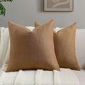 FUTEI Rust Chenille Throw Pillow Covers 16x16 Inch Set of 2,Soft Wide Chevron Textured Cushion Case,Farmhouse Home Decor for Couch Bed Living Room