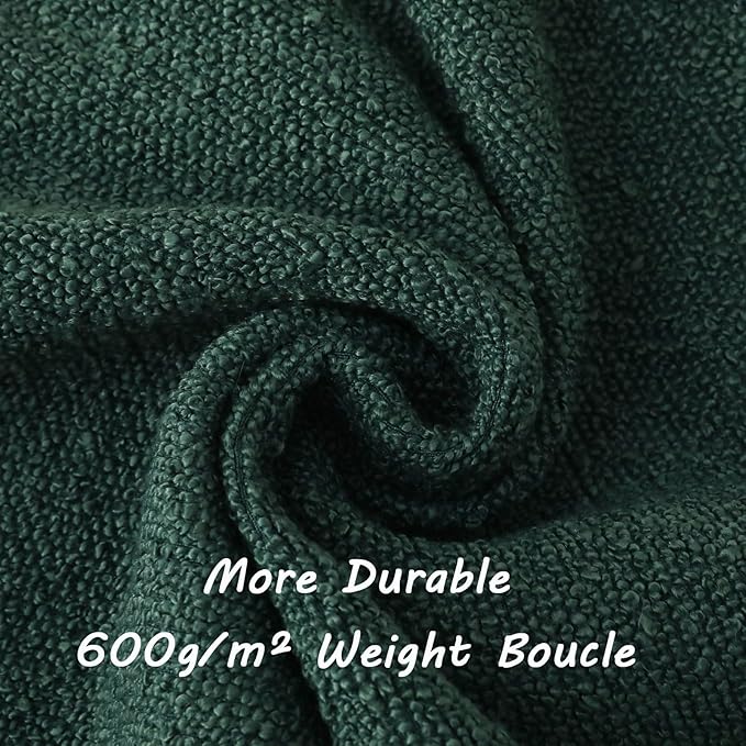 FUTEI Christmas Pack of 2 Dark Green Decorative Throw Pillow Covers 12x20 Inch Soft Cozy Solid Boucle Textured Lumbar Pillow Cases,Modern Home Decor for Couch Bed Living Room